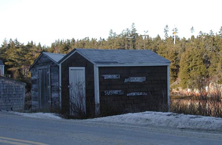 Schoodic Sushi located in downtown Wonsqueak Harbor